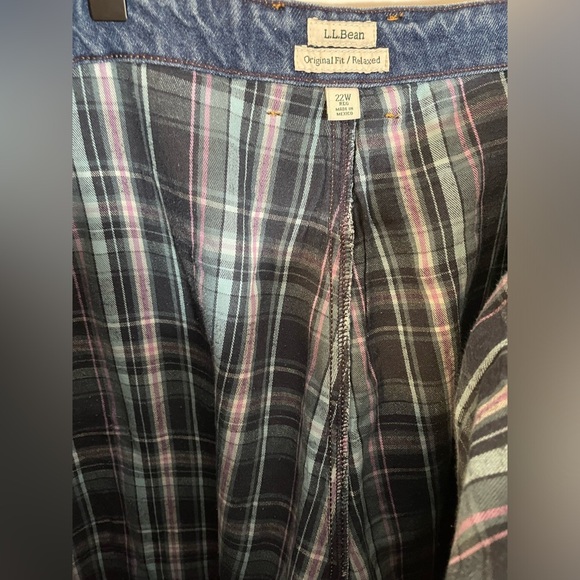 LL Bean Flannel Lined Jeans Plus Size 22W Original Fit Relaxed Denim Stretch - Picture 8 of 11